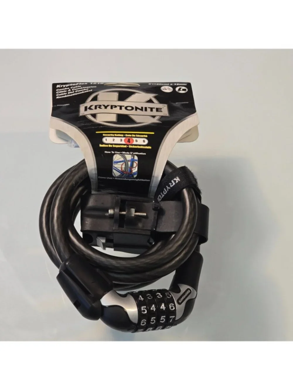 Kryptonite KryptoFlex 1218 Combo Cable 6 FT Braided Steel Cable Bicycle Lock